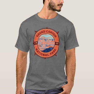 Grand Canyon National Park Retro Compass Emblem T Shirt