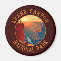 Grand Canyon National Park Retro Distress Circle