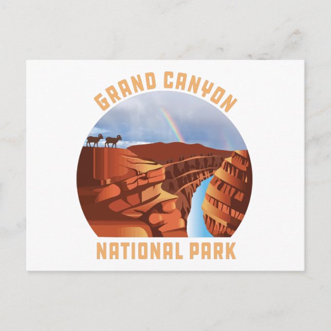 Grand Canyon National Park retro North Rim Arizona Vykort (Framsida)