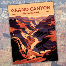 Grand Canyon National Park Retro Travel Arizona Vykort