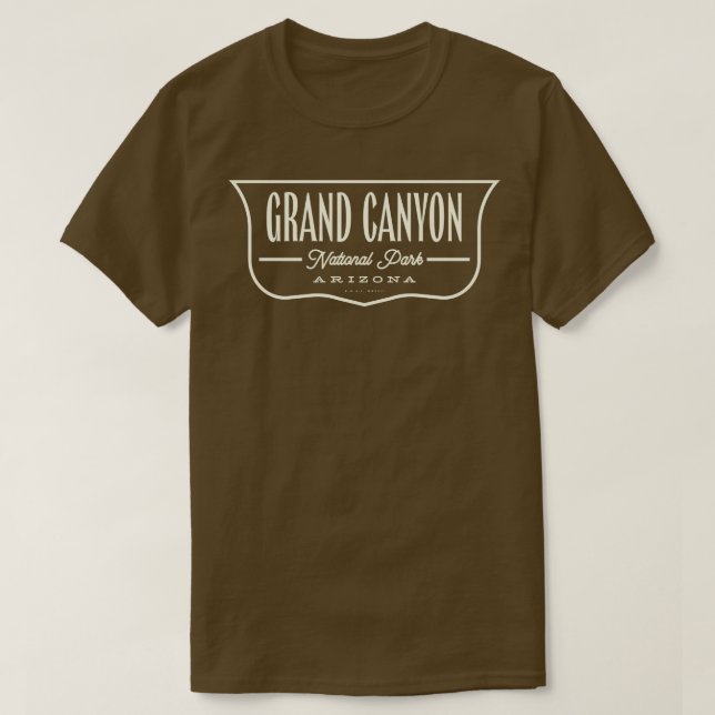 Grand Canyon National Park Shield Tan T Shirt (Design framsida)