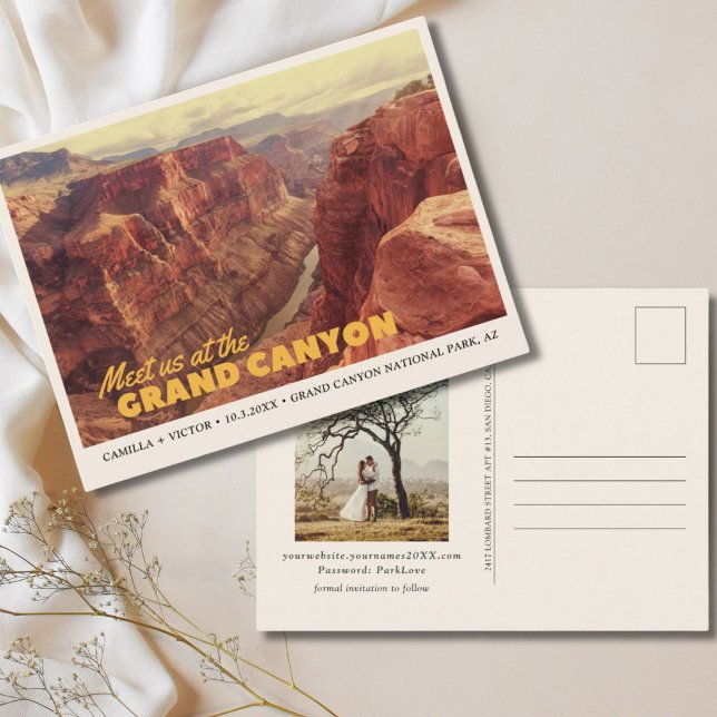 Grand Canyon National Park Spara datum Postkort Vykort (Grand Canyon National Park Save the Date Postcard)