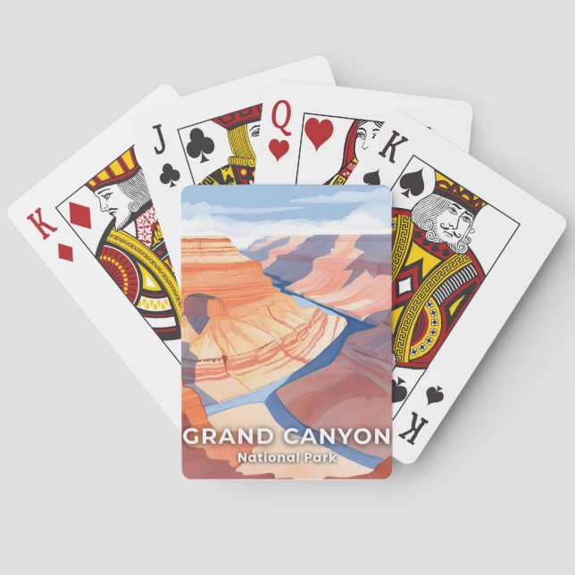 Grand Canyon National Park Watercolor Travel Casinokort (Baksidan)