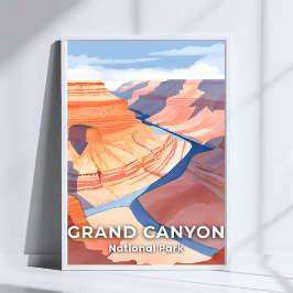 Grand Canyon National Park Watercolor Travel Poster