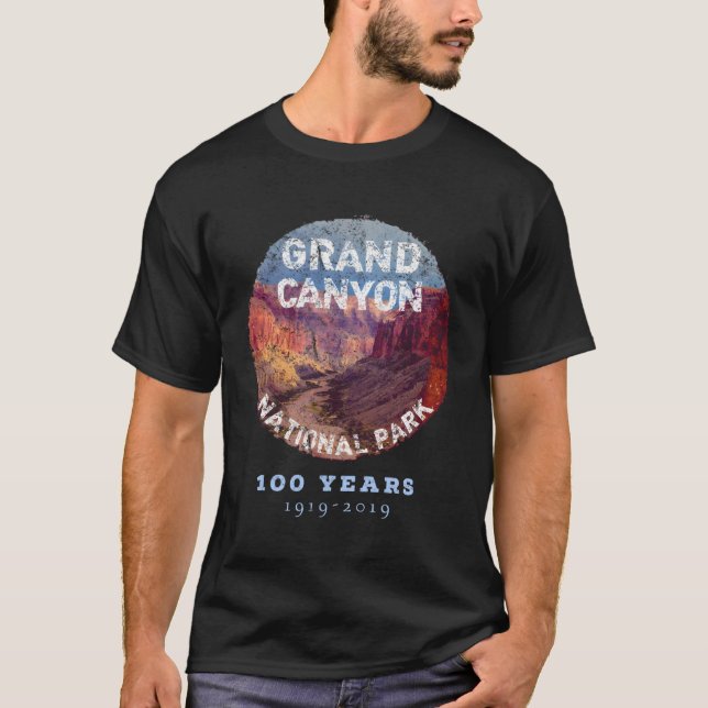 Grand Canyon nationalpark 100 år 19192019 för T Shirt (Framsida)