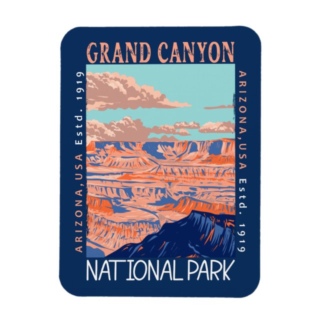 Grand Canyon nationalpark Arizona Distress Magnet (Vertikal)