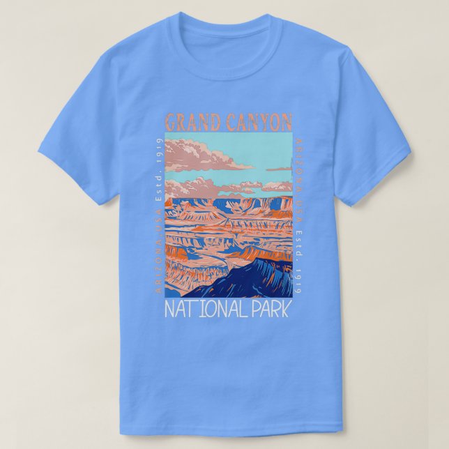 Grand Canyon nationalpark Arizona Distress Vint T Shirt (Design framsida)