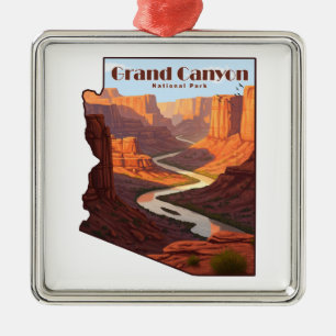 Grand Canyon nationalpark Arizona Karta Julgransprydnad Metall