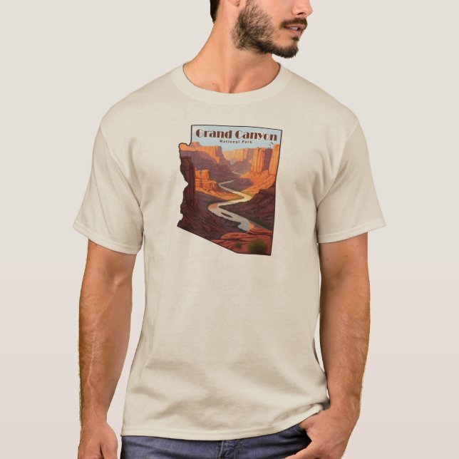 Grand Canyon nationalpark Arizona Karta T Shirt (Framsida)