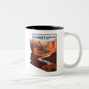 Grand Canyon nationalpark Arizona Karta Två-Tonad Mugg