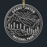 Grand Canyon nationalpark Arizona Monoline Julgransprydnad Keramik<br><div class="desc">Grand Canyon monoline-design. Parken är hem för en stor del av storberget Canyon,  där dess lagrade band av rött sten avslöjar miljontals år av geologisk historia.</div>