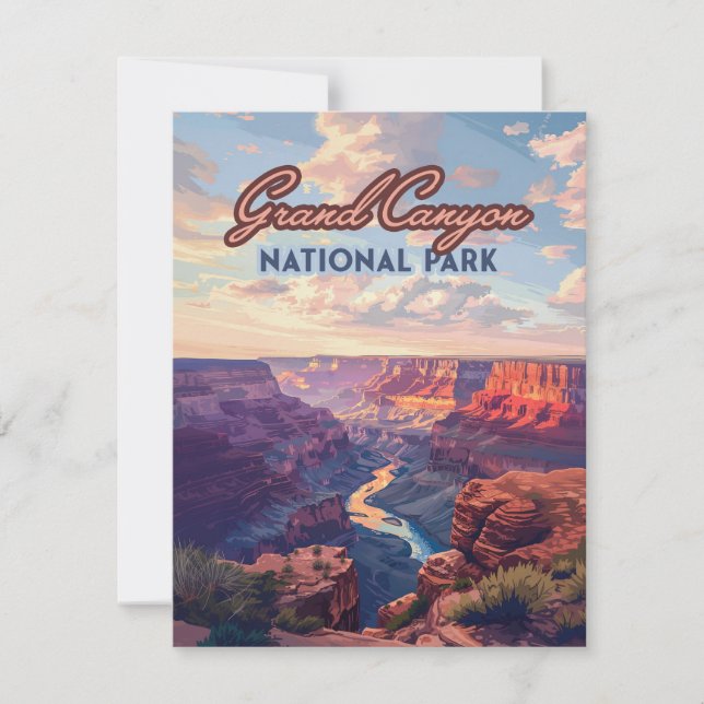 Grand Canyon nationalpark Arizona Retro Card (Framsida)