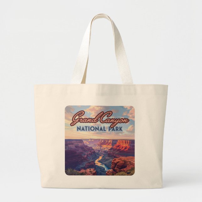 Grand Canyon nationalpark Arizona Retro Jumbo Tygkasse (Framsidan)