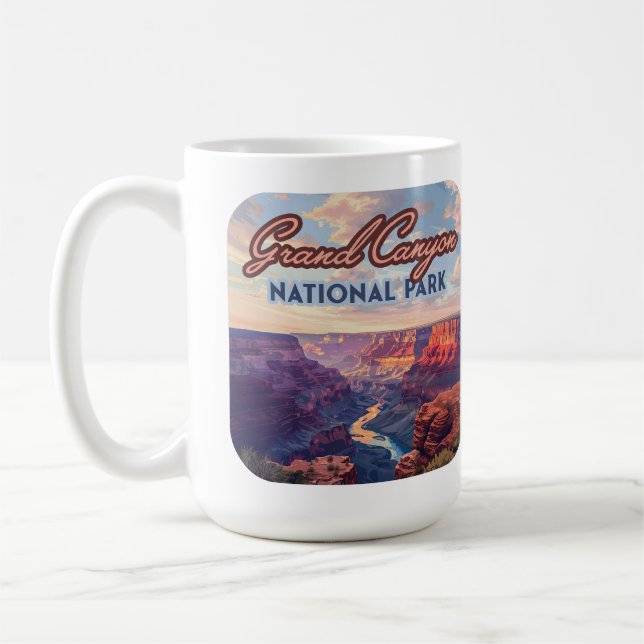 Grand Canyon nationalpark Arizona Retro Kaffemugg (Vänster)