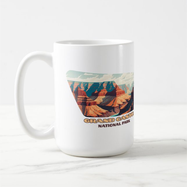 Grand Canyon nationalpark Arizona Retro Kaffemugg (Vänster)