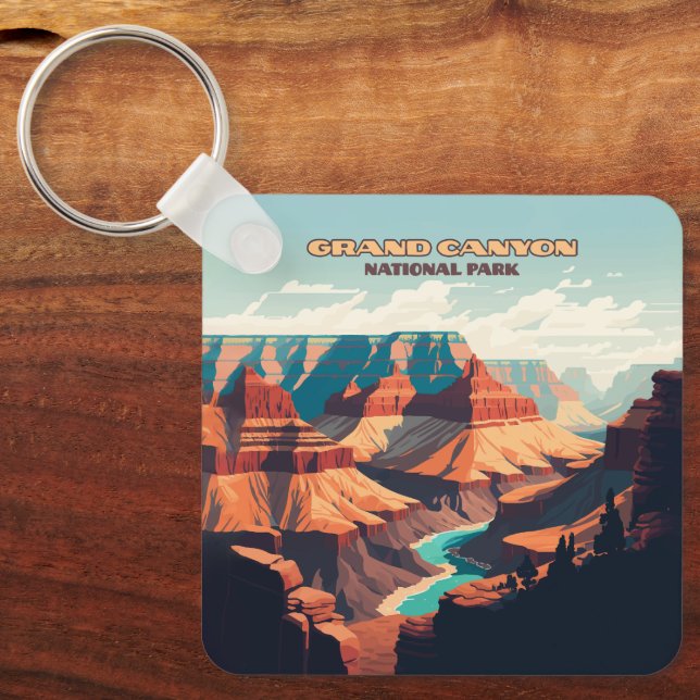 Grand Canyon nationalpark Arizona Retro Nyckelring (Framsida)