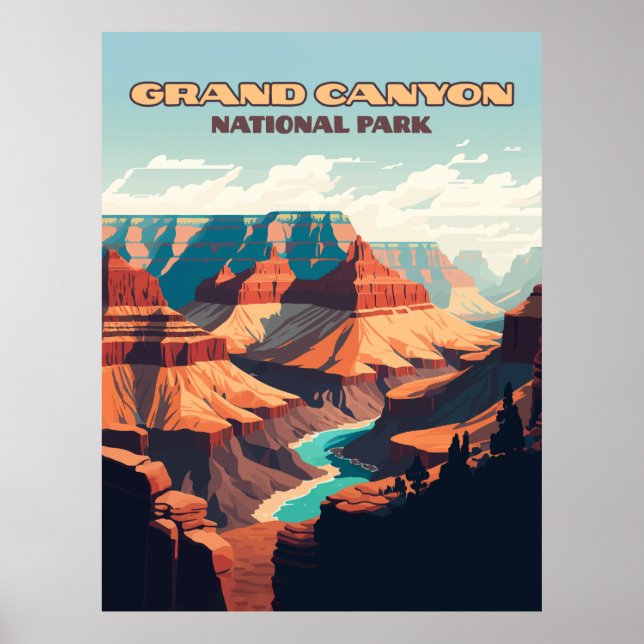 Grand Canyon nationalpark Arizona Retro Poster (Framsidan)
