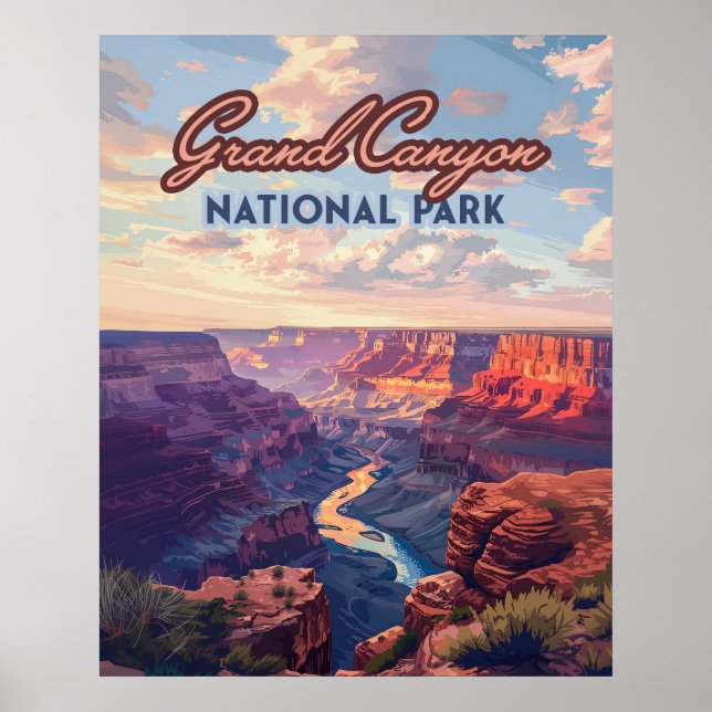 Grand Canyon nationalpark Arizona Retro Poster (Framsidan)