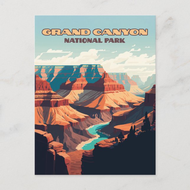 Grand Canyon nationalpark Arizona Retro Vykort (Framsida)