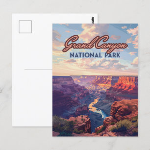 Grand Canyon nationalpark Arizona Retro Vykort