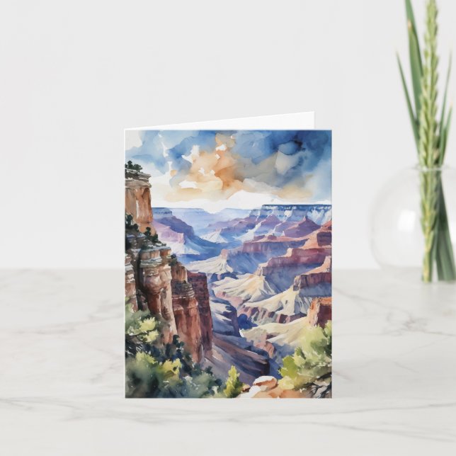 Grand Canyon nationalpark Arizona Watercolor Kort (Framsida)