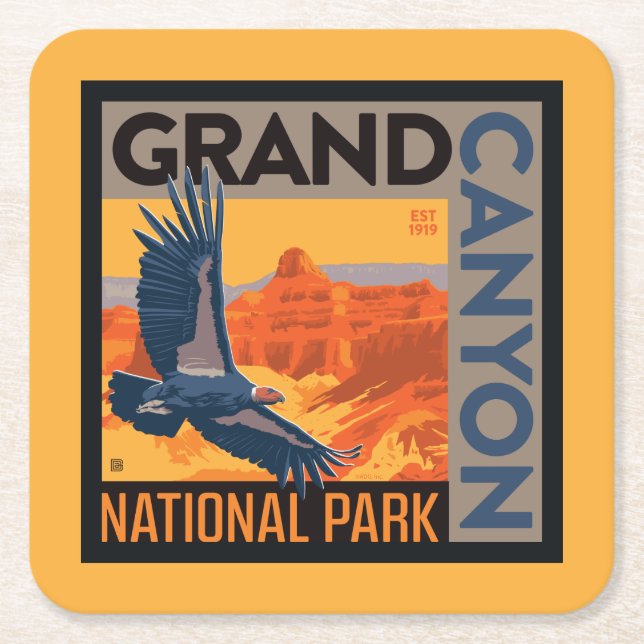 Grand Canyon nationalpark | Condors Underlägg Papper Kvadrat (Framsidan)