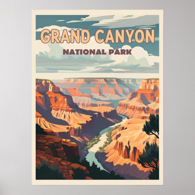 Grand Canyon nationalpark - en naturnära  Poster (Framsidan)