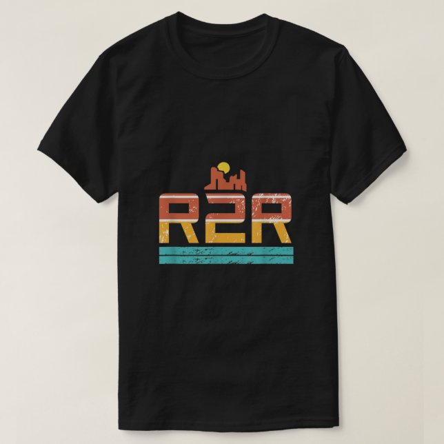 Grand Canyon nationalpark R2R2R - risk till R2R Hi T Shirt (Design framsida)