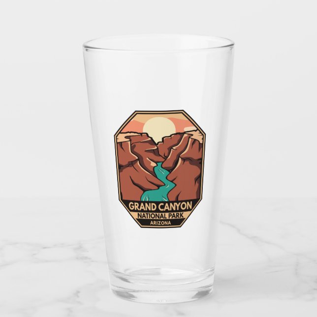 Grand Canyon nationalpark Retro Emblem Glaskopp (Framsida)