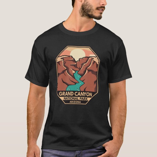 Grand Canyon nationalpark Retro Emblem T Shirt (Framsida)