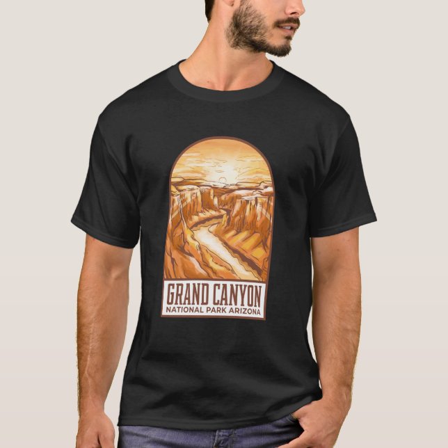 Grand Canyon nationalpark Skyline Silhouette Outl T Shirt (Framsida)