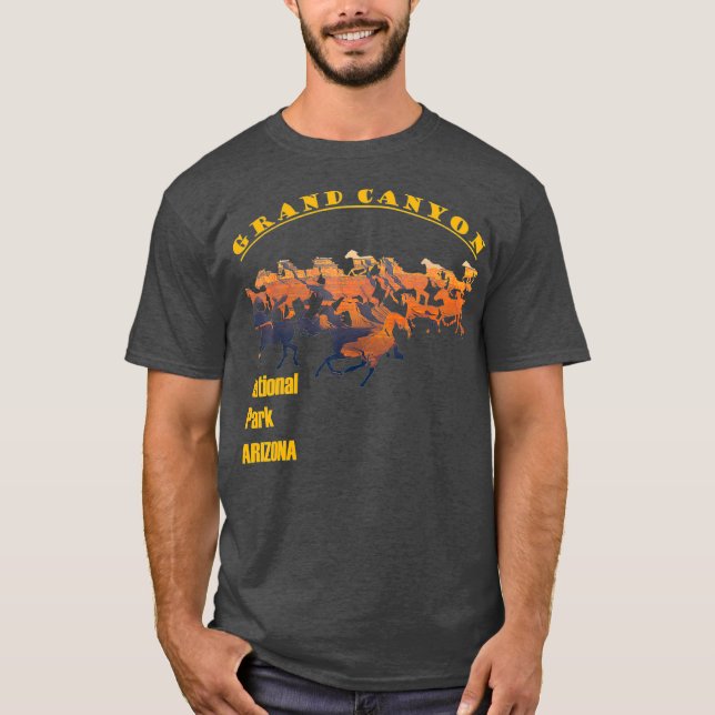 Grand Canyon nationalpark South Rim med häst T Shirt (Framsida)