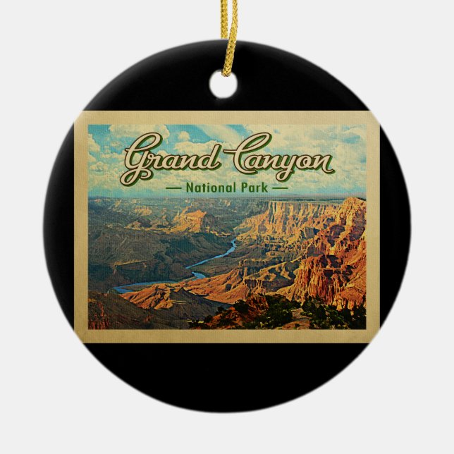 Grand Canyon nationalpark Vintage resor Julgransprydnad Keramik (Framsidan)