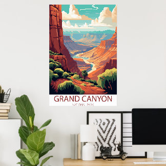 Grand Canyon Nat'l Park Reseskylt för Vägg Poster
