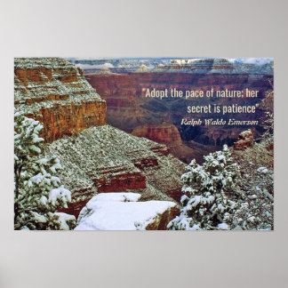 Grand Canyon på vintern med Emerson-citat Poster