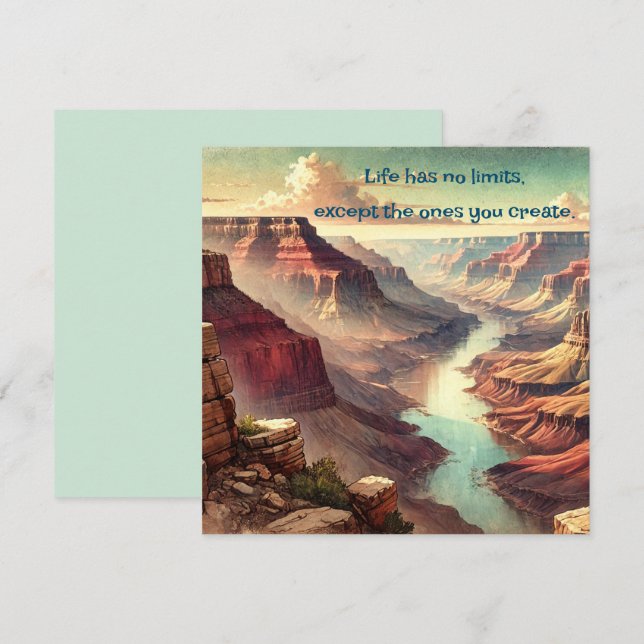 Grand Canyon & Quote Anteckningskort (Fram/baksida)