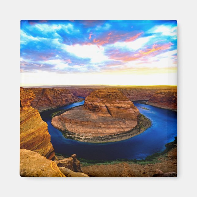 Grand Canyon Red Sten och Blue Vatten Vacker Magnet (Framsidan)