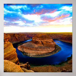 Grand Canyon Red Sten och Blue Vatten Vacker Poster