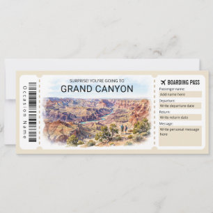 Grand Canyon-resa Ombordstigningskort Biljett Inbjudningar
