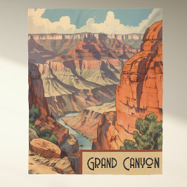 Grand Canyon Retro Cabin Hem Dekoration Fleecefilt