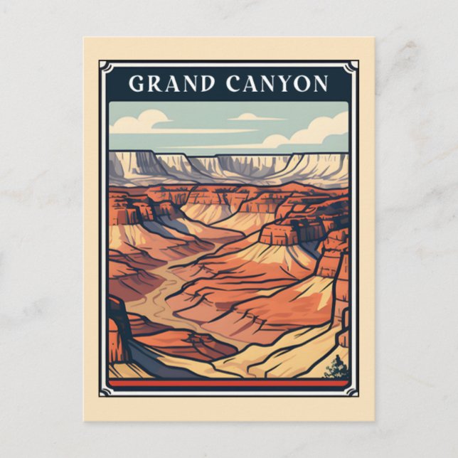 Grand Canyon Retro National Park Souvenir Vykort (Framsida)