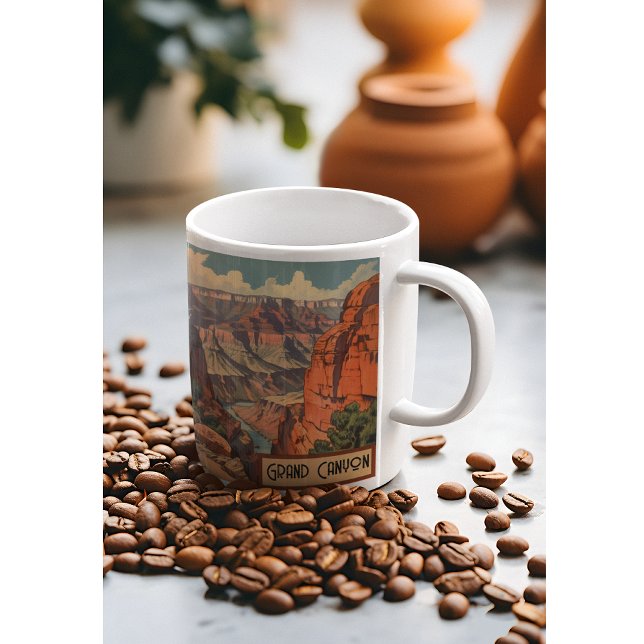 Grand Canyon Retro Travel Design Kaffemugg (Skapare uppladdad)