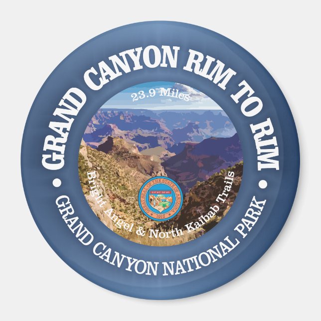 Grand Canyon Rim to Rim (rd) Magnet (Framsidan)