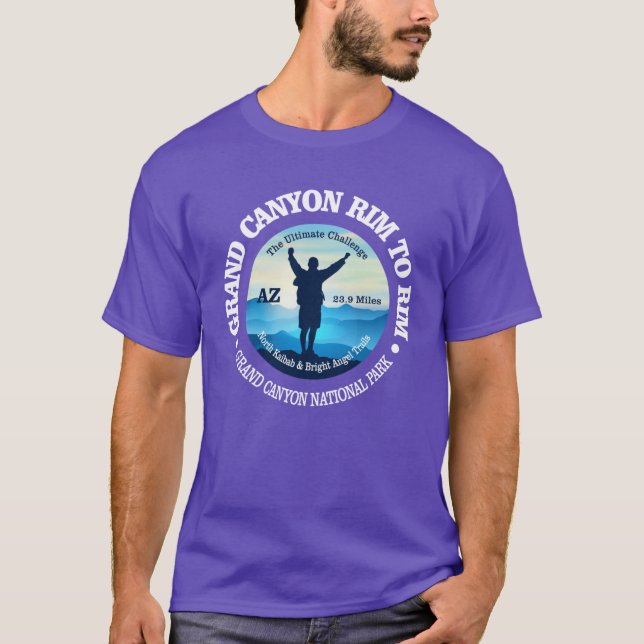 Grand Canyon Rim to Rim v T Shirt (Framsida)