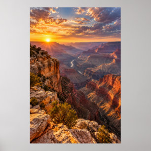 Grand Canyon Solnedgång Arizona Landskapsaffisch Poster