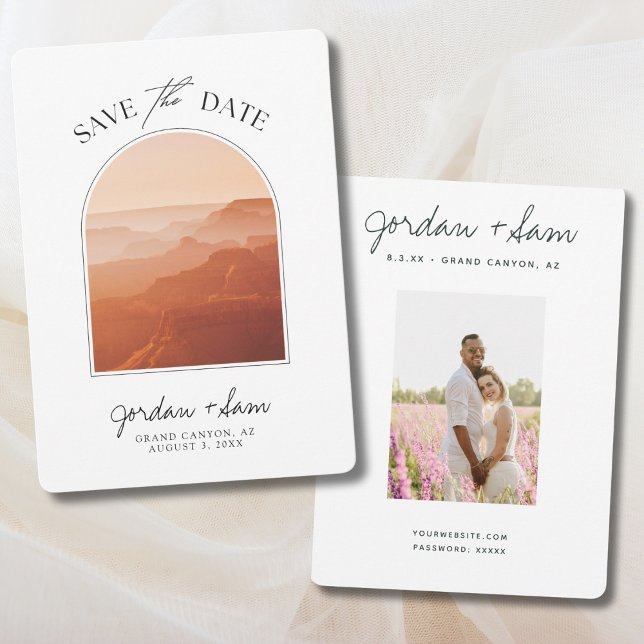 Grand Canyon Sunset Bröllop spara datum Inbjudningar (Grand Canyon Save the Date National Park Wedding Idea
)