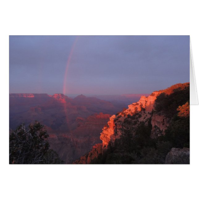 Grand Canyon Sunset Rainbow Hälsningskort (Framsidan Horizontal)