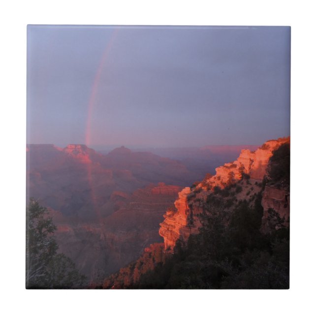 Grand Canyon Sunset Rainbow Kakelplatta (Framsidan)