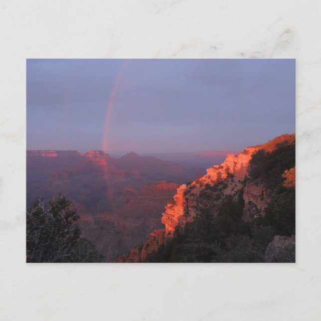 Grand Canyon Sunset Rainbow Vykort (Framsida)