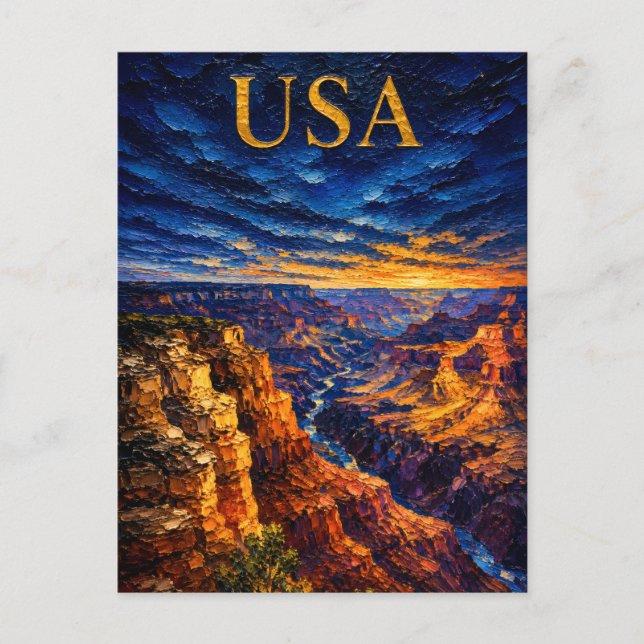 Grand Canyon Sunset Souvenier Vykort (Framsida)